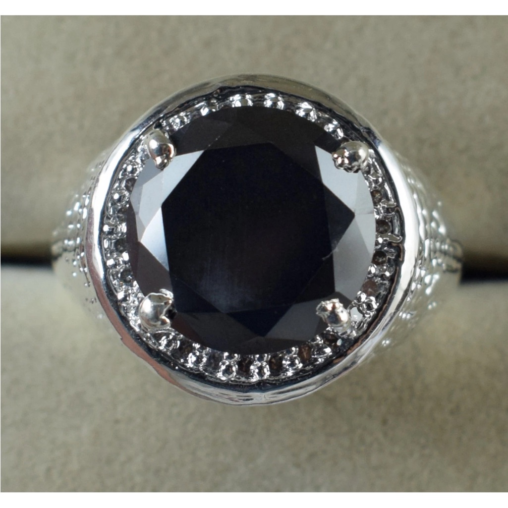 Agi Certified 12.88ct Genuine Natural Black Diamond Engagement Wedding Ring